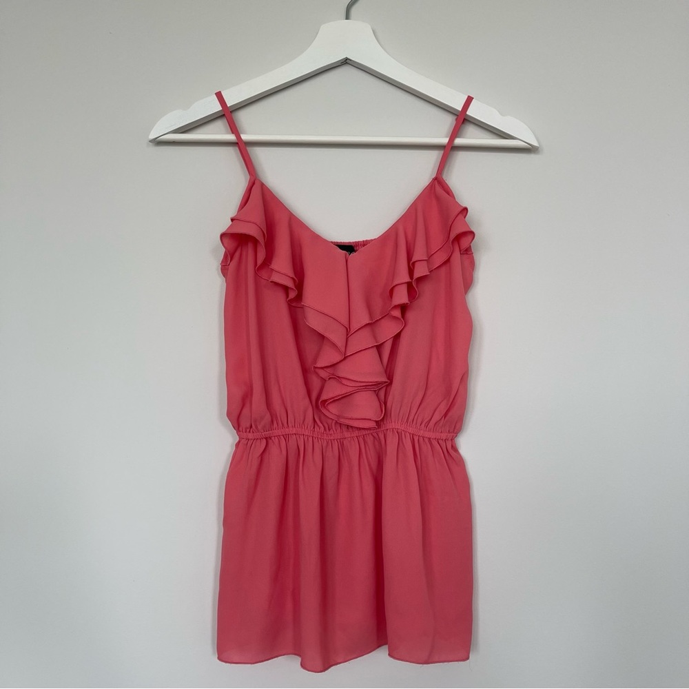 Wet Seal Spaghetti Strap Sleeveless Tank Top Blouse in Coral Pink Size XS